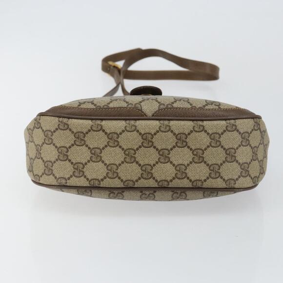 GUCCI GG Supreme Web Sherry Line Shoulder Bag Pvc Leather Beige Red - Picture 9 of 13